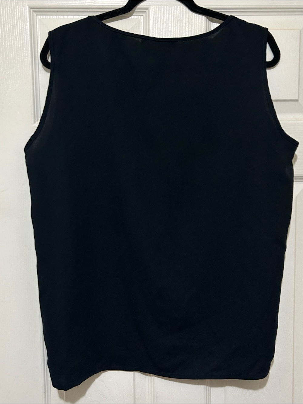 Marina Rinaldi Black Crepe Top Sleeveless Old Money Minimalist Luxury Sz 12 - Picture 6 of 7